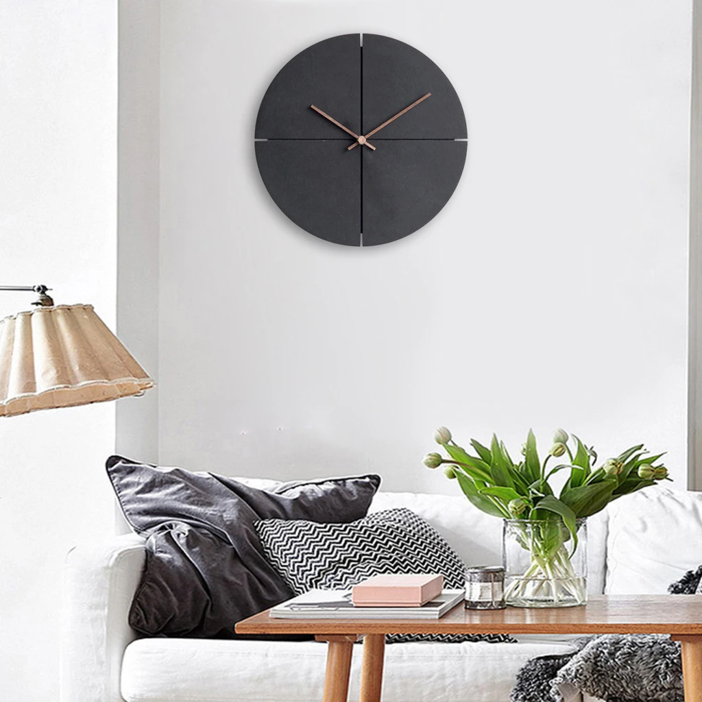 Minimalist Clock Battery Operated 11inch Simple Design Round Wall Watch Bedroom Living Room Dining Room Wall Decoration Home