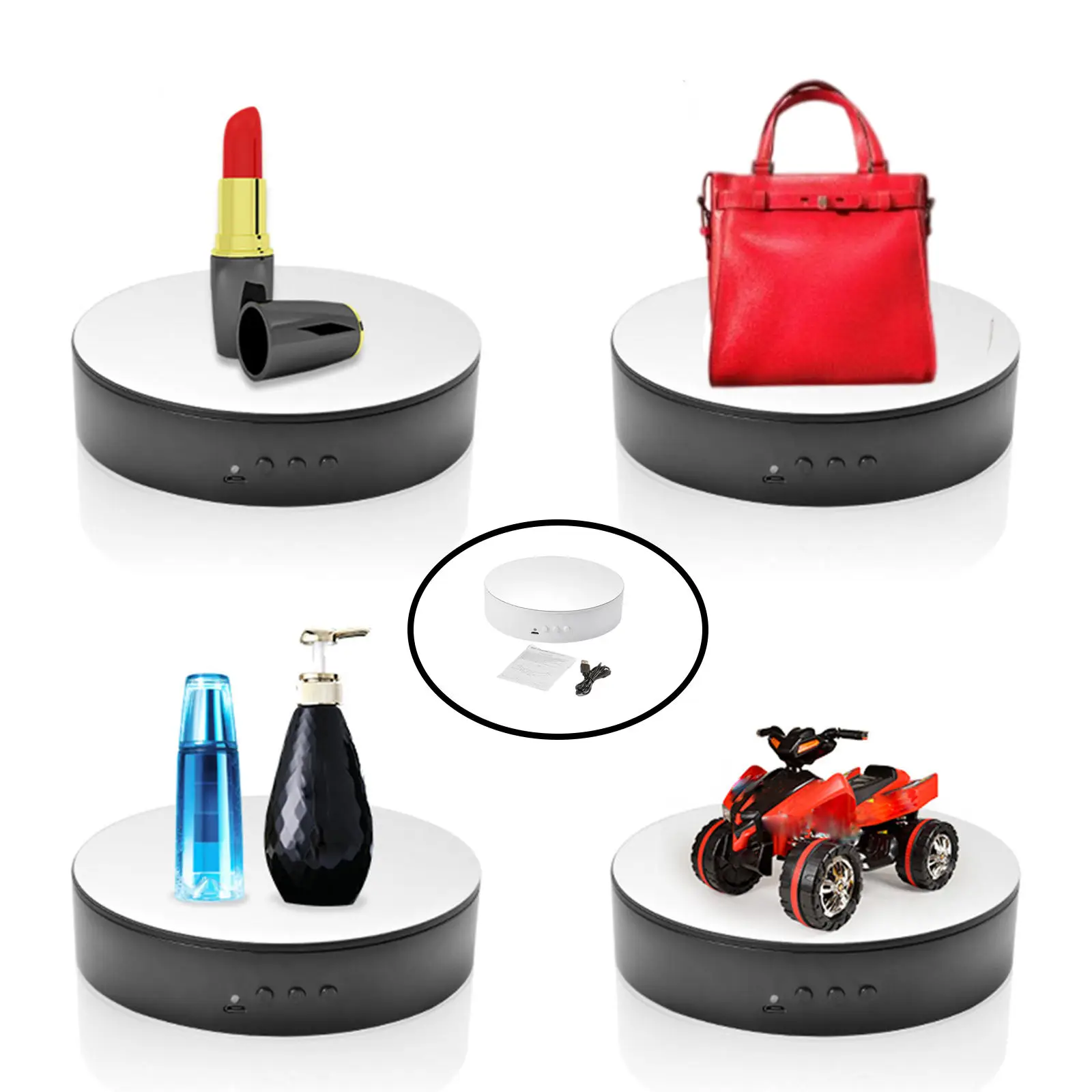 Motorized Rotating Display Stand Fun 2 Speeds 360 Degree Turntable for Shooting Gift Photography Products Video