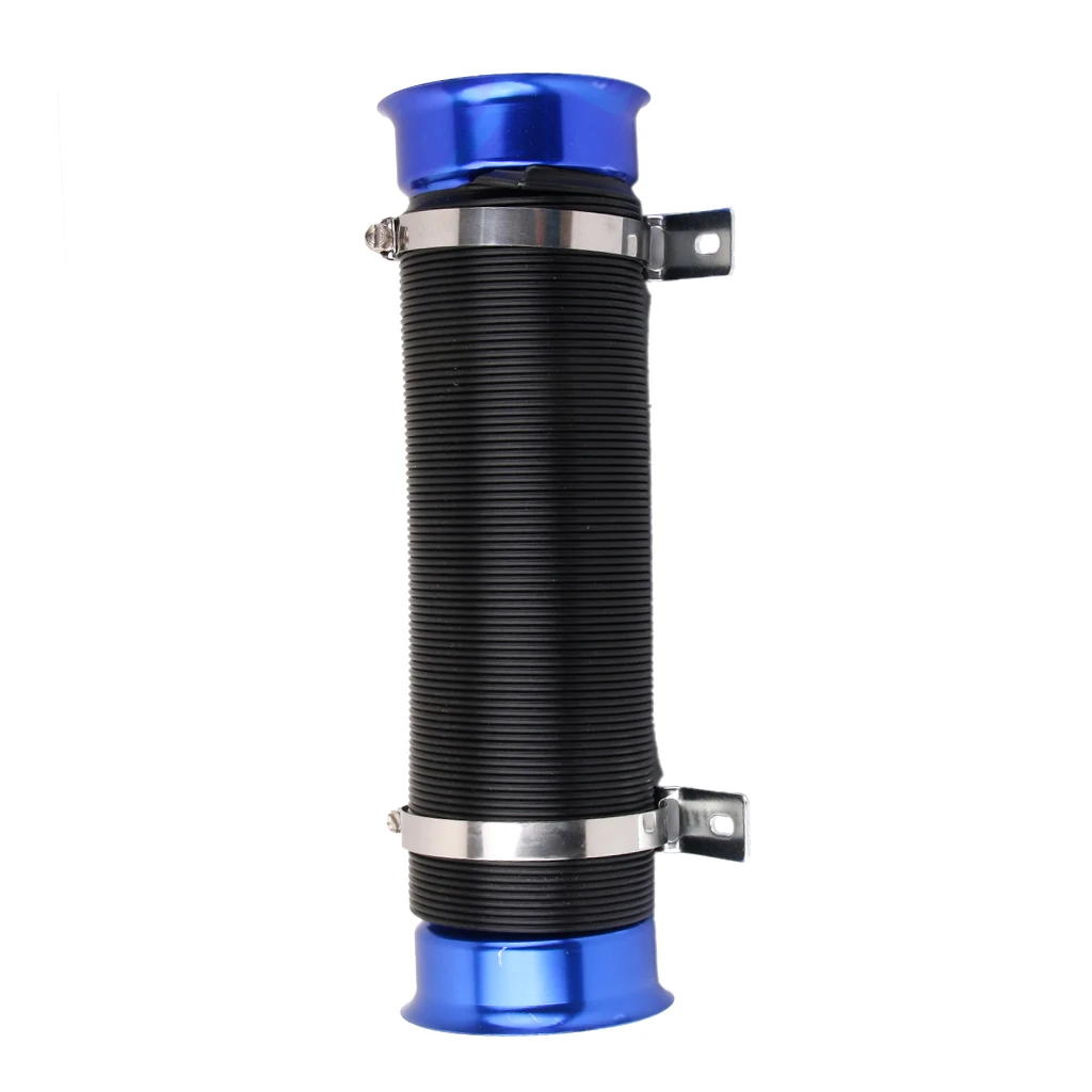 Universal Fit Blue 3 inch Multi Flexible Adjustable Cold Air Intake Inlet Pipe Hose Tube Kit