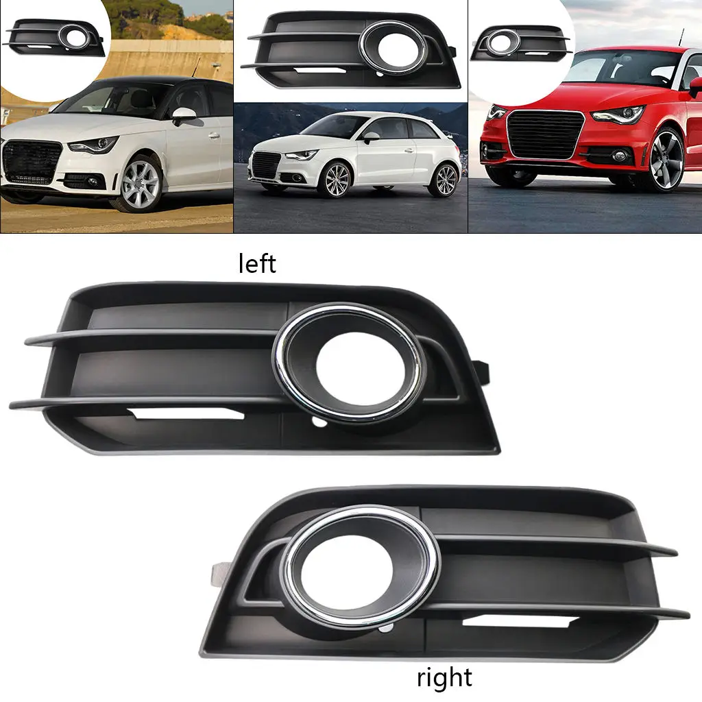 Front Lower Bumper Fog Light Grille Trim Fit for Audi A1 2010-2015 with Fog Light Hole Auto Parts
