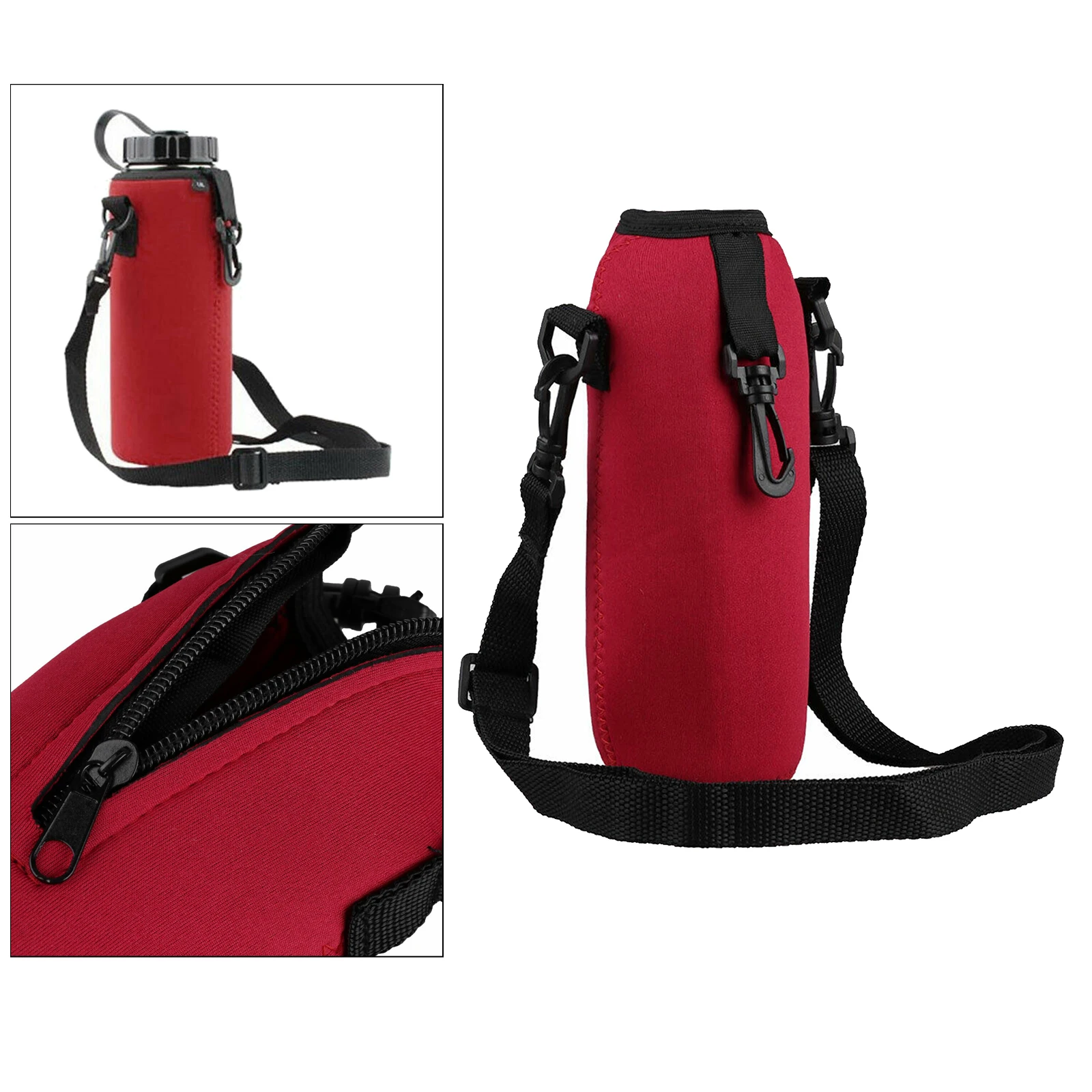 750ML Neoprene Water Bottle Carrier Insulated Cover Bag Holder Adjustable Strap
