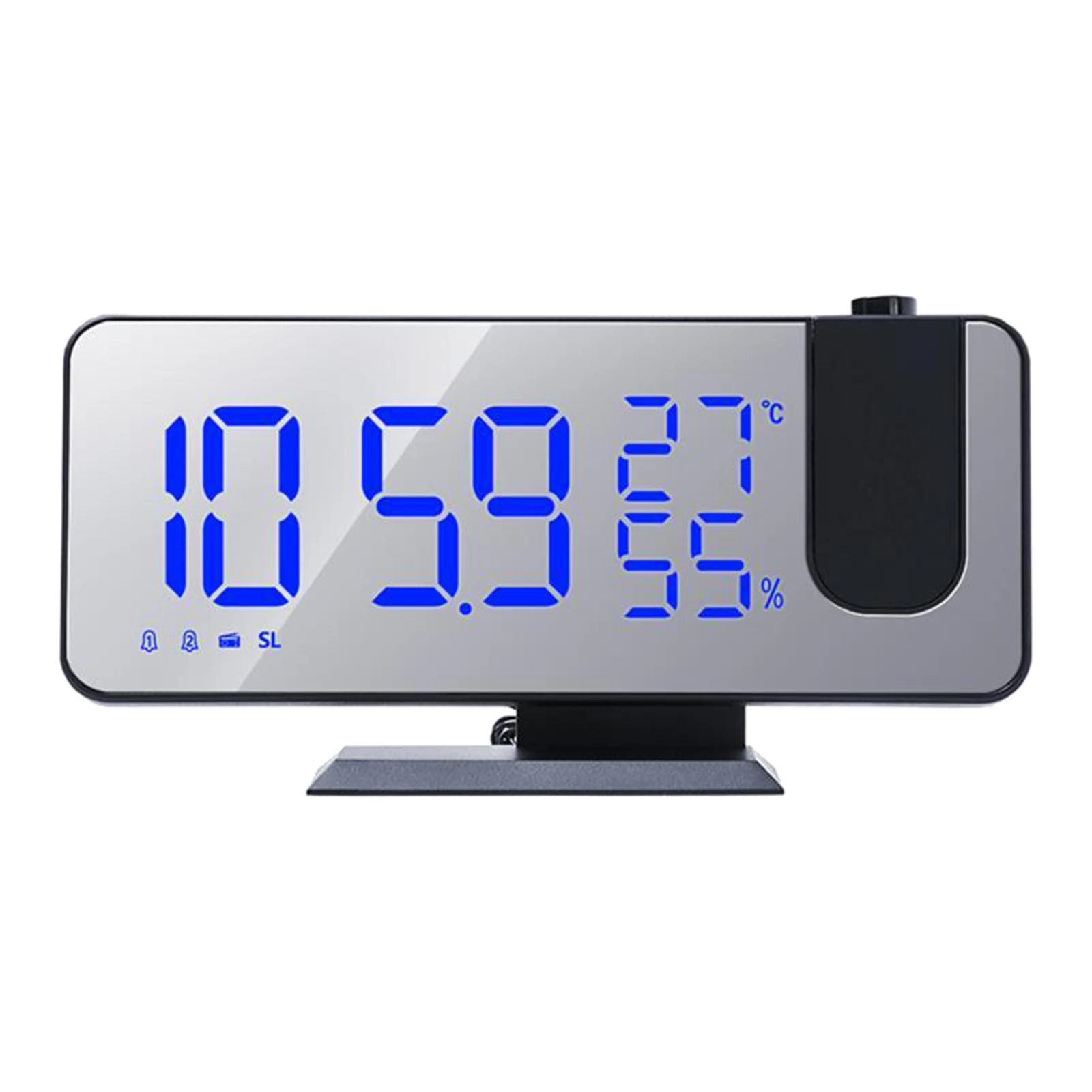 LED Mirror Alarm Clock FM Rdion Digital Snooze Table Clock Wake Up Light Electronic Temperature Display Home Decoration Clock