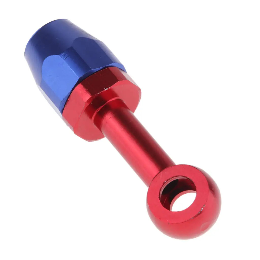 Universal Motorcycle Oil Fuel Gas Line Hose End Fitting Adaptor Blue/Red