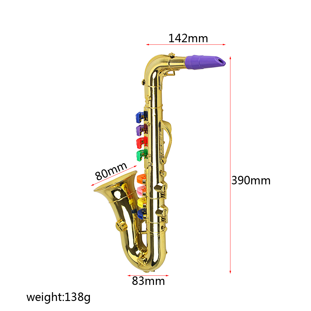 Golden Saxophone Play Prop 8 Colored Notes Music Instrument Teaching Toys