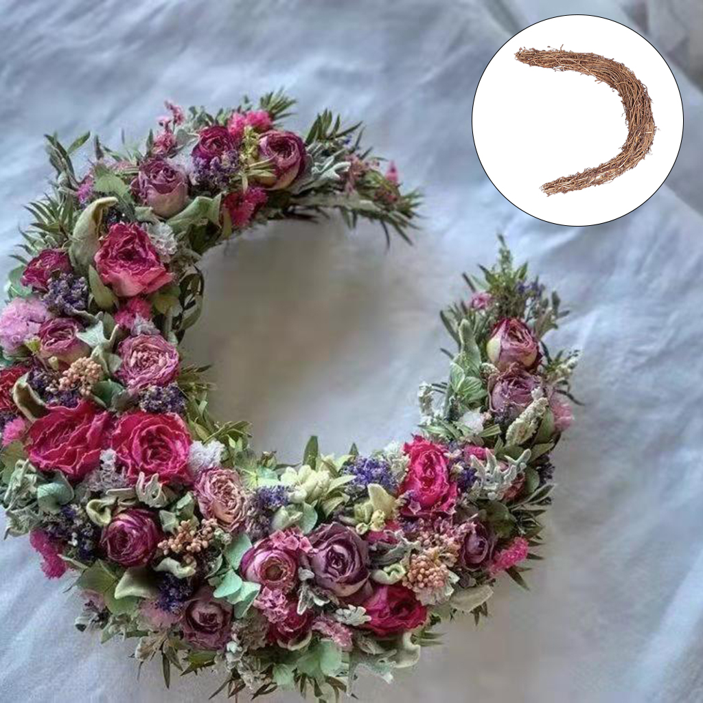Natural Rattan Ring DIY Wreath Frame Vine Circle Twig Branch Wreath for DIY Craft Christmas Door Decoration Home Decor