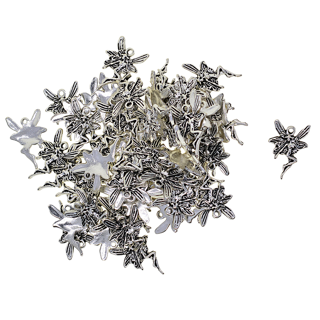 50pcs Silver Plated Charm Pendants,Sliver Jewelery Connector Craft