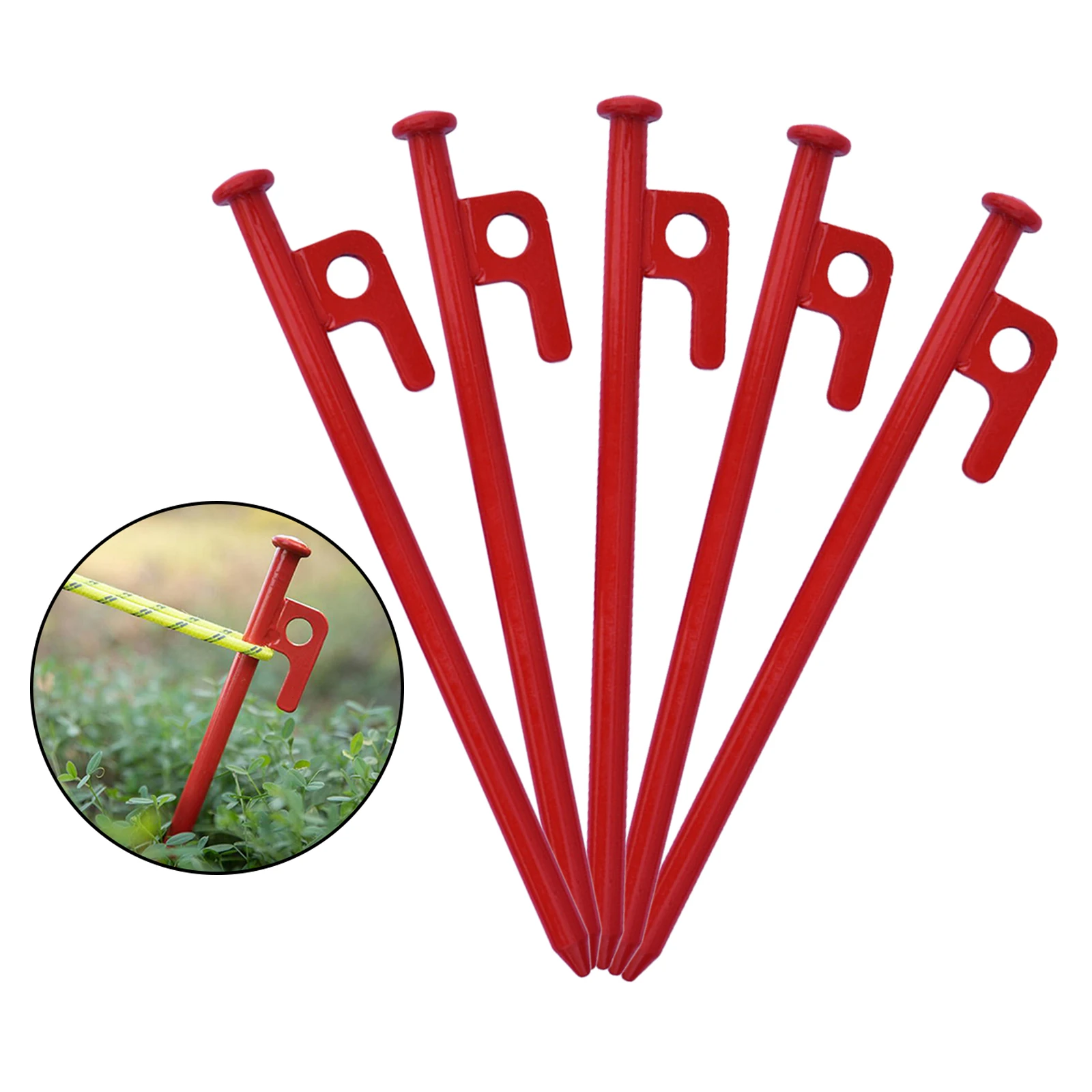 5pcs Tent Nails Stakes Camping Pegs Steel Tent Pegs Beach Garden Accessories