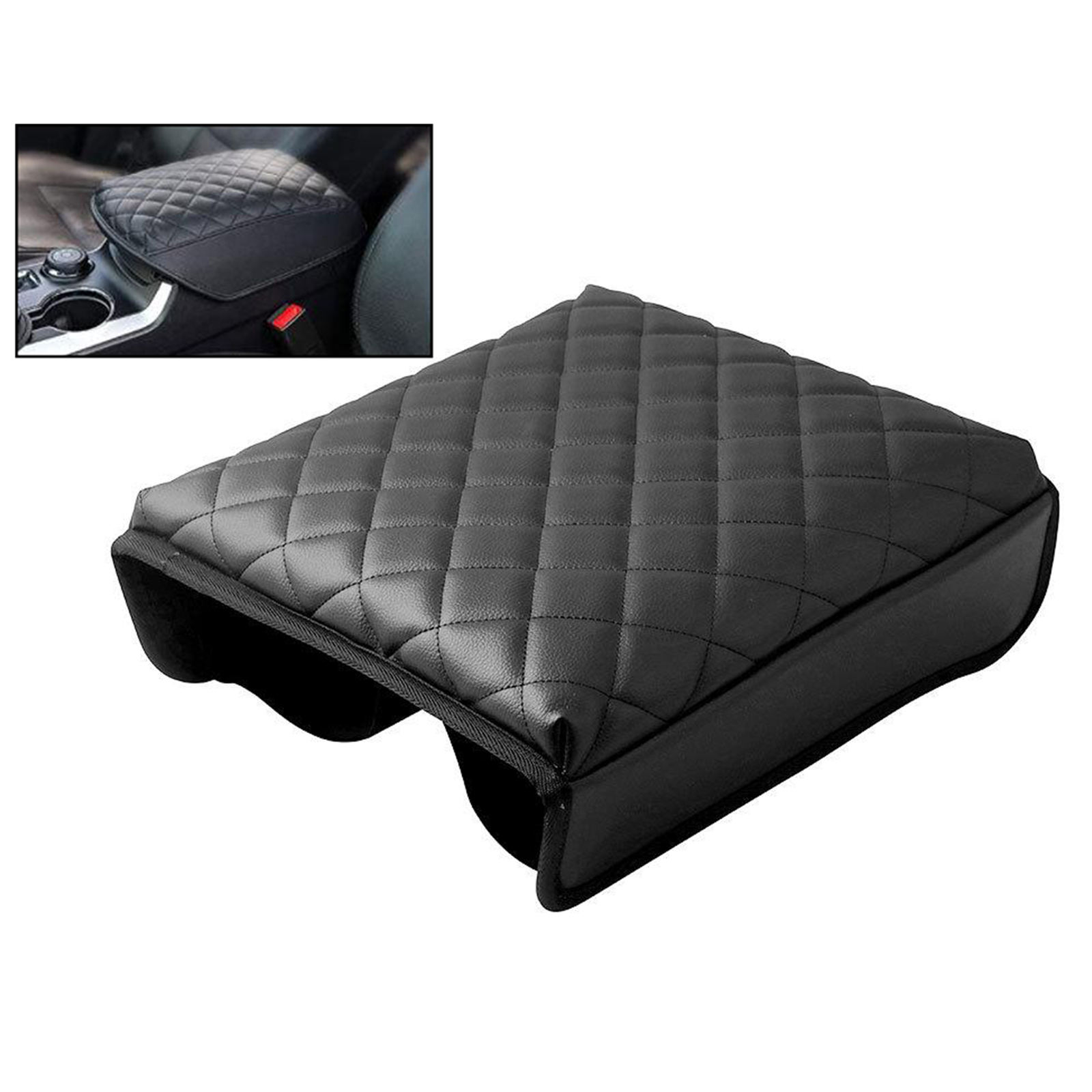 Black Panther PU Leather Auto Armrest Cover Protector Car Center Console Pad for Ford Explorer SUV 2011-2019