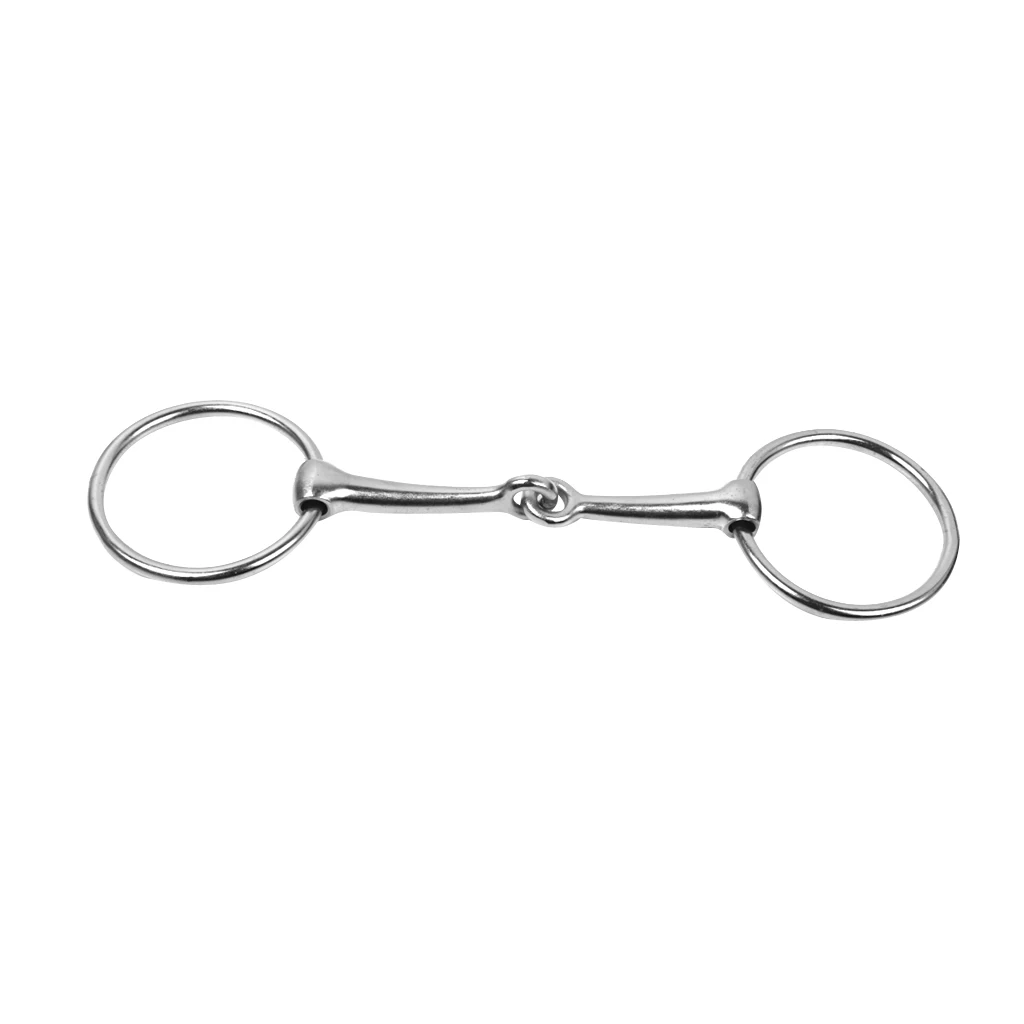 Loose Ring French Link Horse Bit Silver Iron Mouthpiece Size 5 Inch
