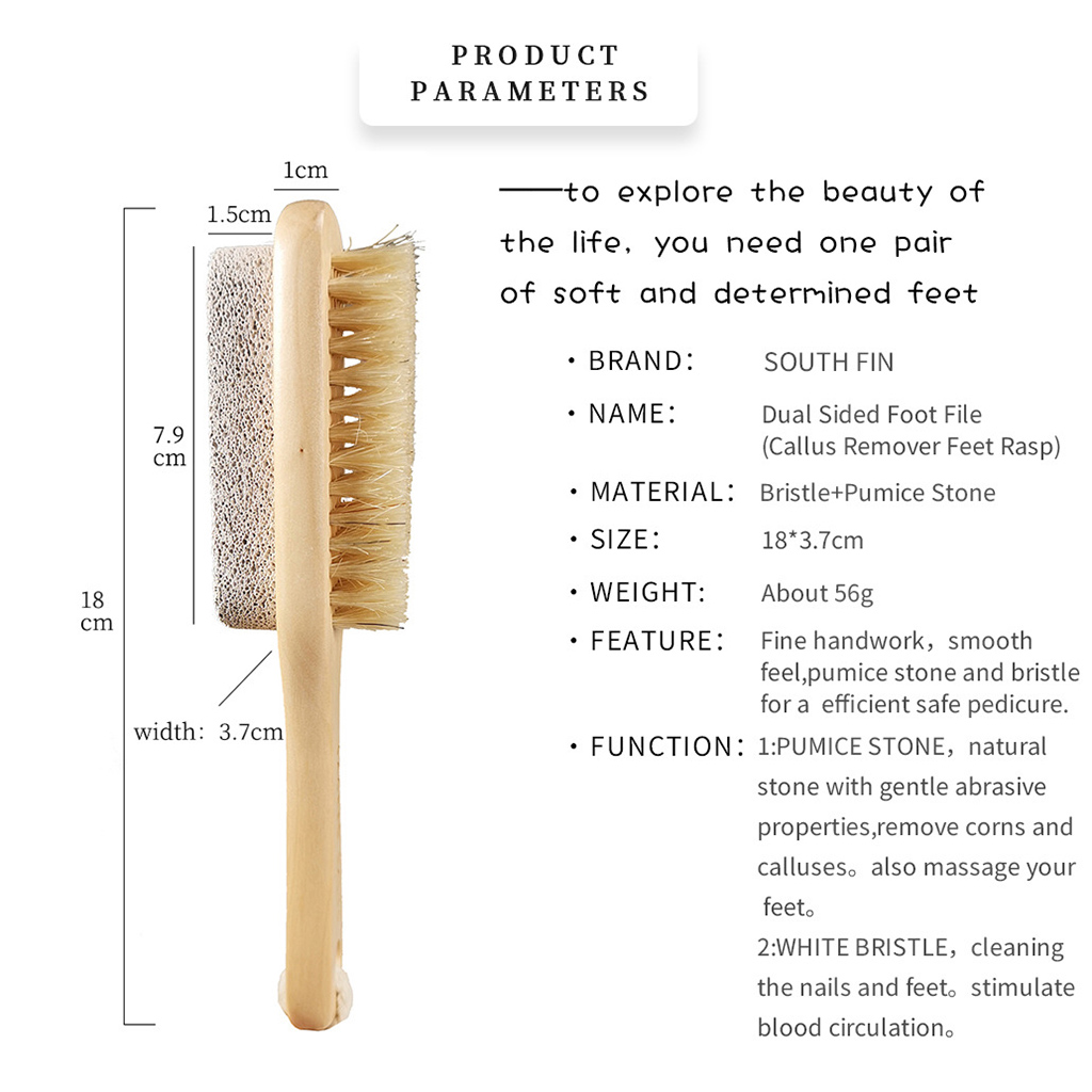 Double Sided Foot File Dry Rough Skin Remover Pumice Stone Brush for Smooth Feet