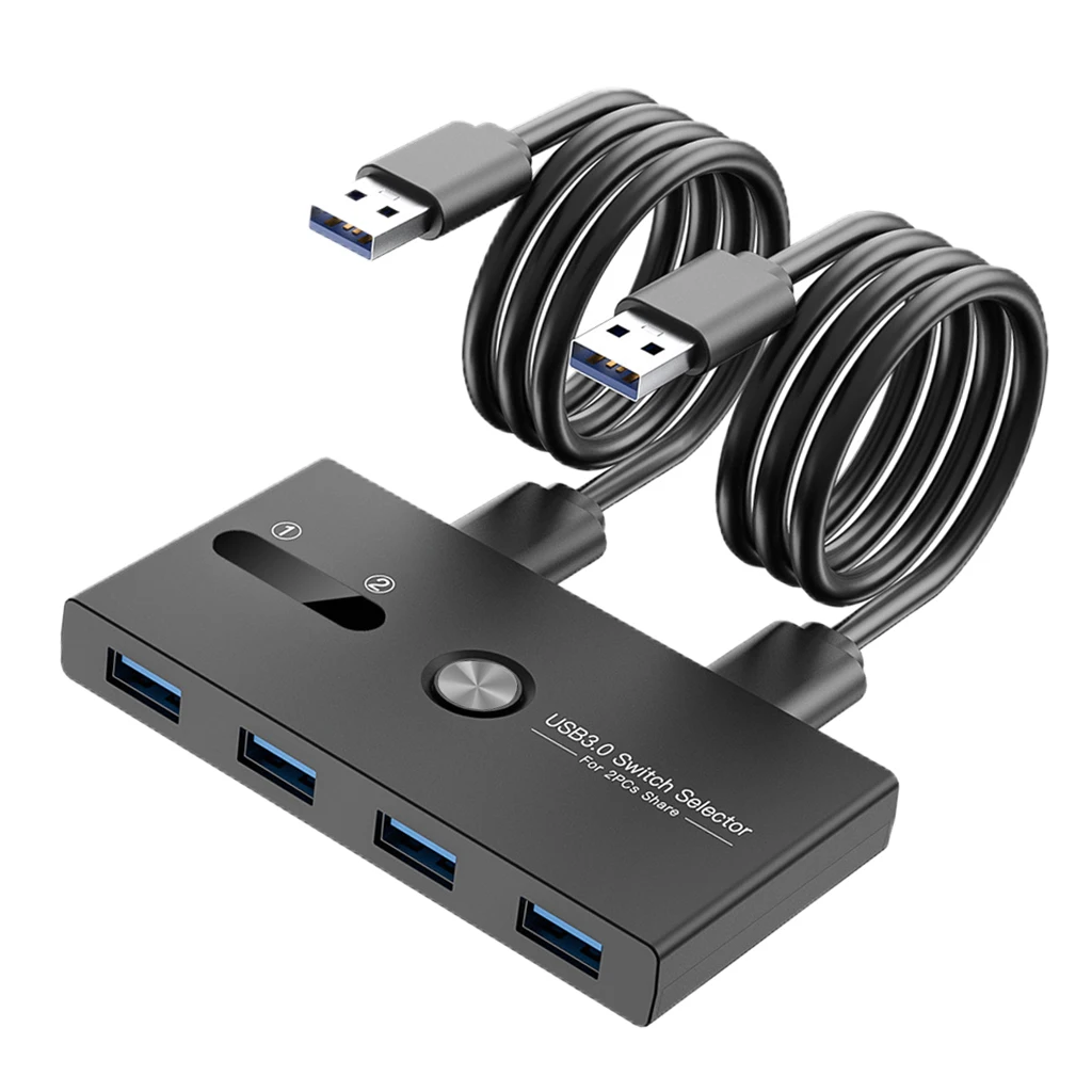 Switcher Selector KVM Switcher USB 3.0 for Keyboard, Mouse ,5V Micro USB Power Supply Widely Compatibility Easy to Install