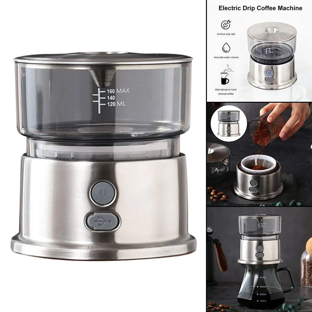 Pour Over Coffee Maker Filter Drip 160ml with Button Portable Machine Funnel Cold Brew Coffeemaker for Household Kitchen Cafe