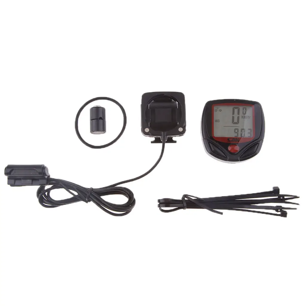 Black Universal Motorcycle LCD Digital Odometer Speedometer Tachometer Gauge Meter