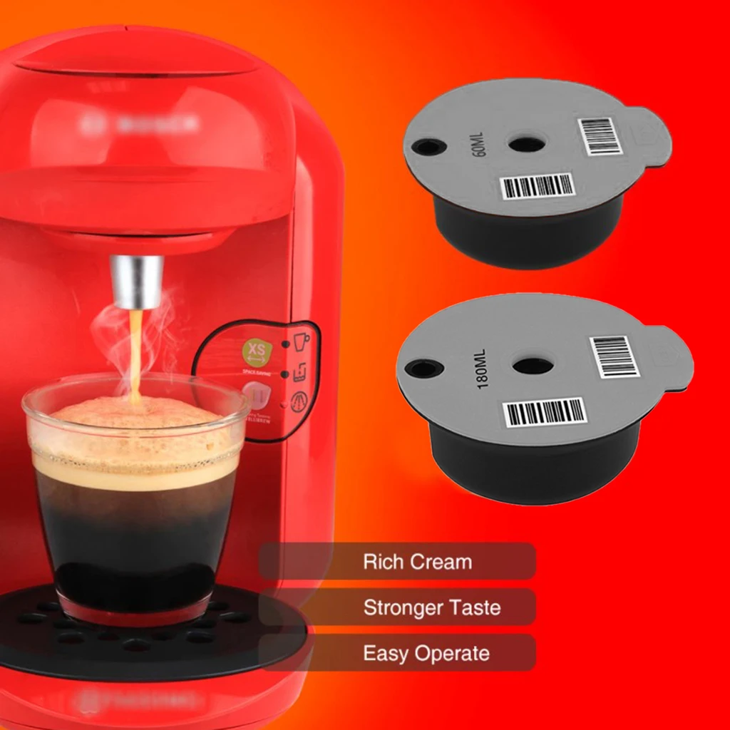 Refillable Reusable Plastic Coffee Capsule Cups for Bosch Tassimo, Home Office Cafe Coffee Maker Accessories