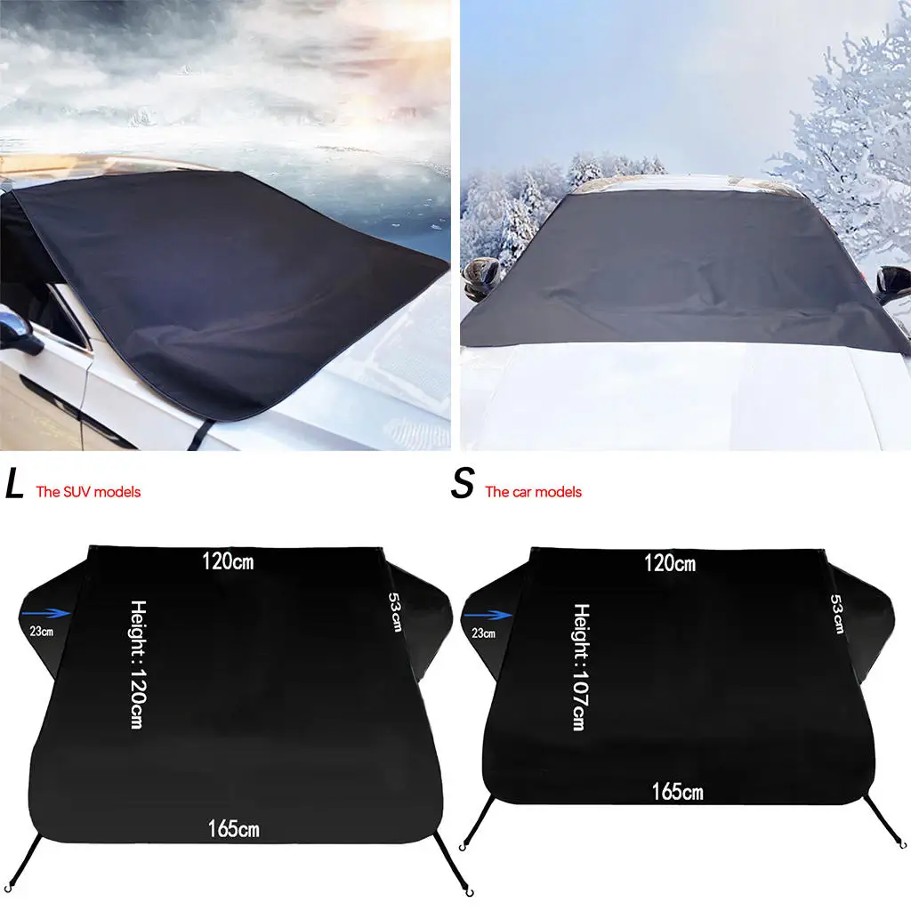 Outdoor Car Windshield Snow Cover Waterproof Windproof Sun Shade Snow Ice Cover Dust Cover Protector Fits for Snow Ice