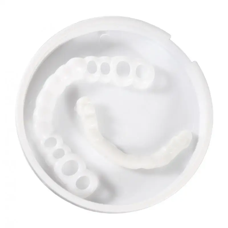 1 Pair   Cosmetic Teeth, Bright White Shade, Comfortable Upper and Lower Veneer, 1 Size Fits Most