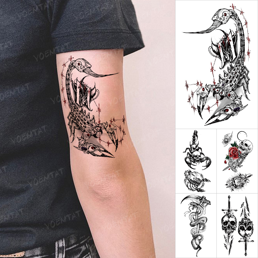 Best of Transfer Waterproof Temporary Tattoo Stickers Scorpion Snake Spider Animal Black Flash Tattoos Men Women Arm Body Art Fake Tatto Reviews & Tips