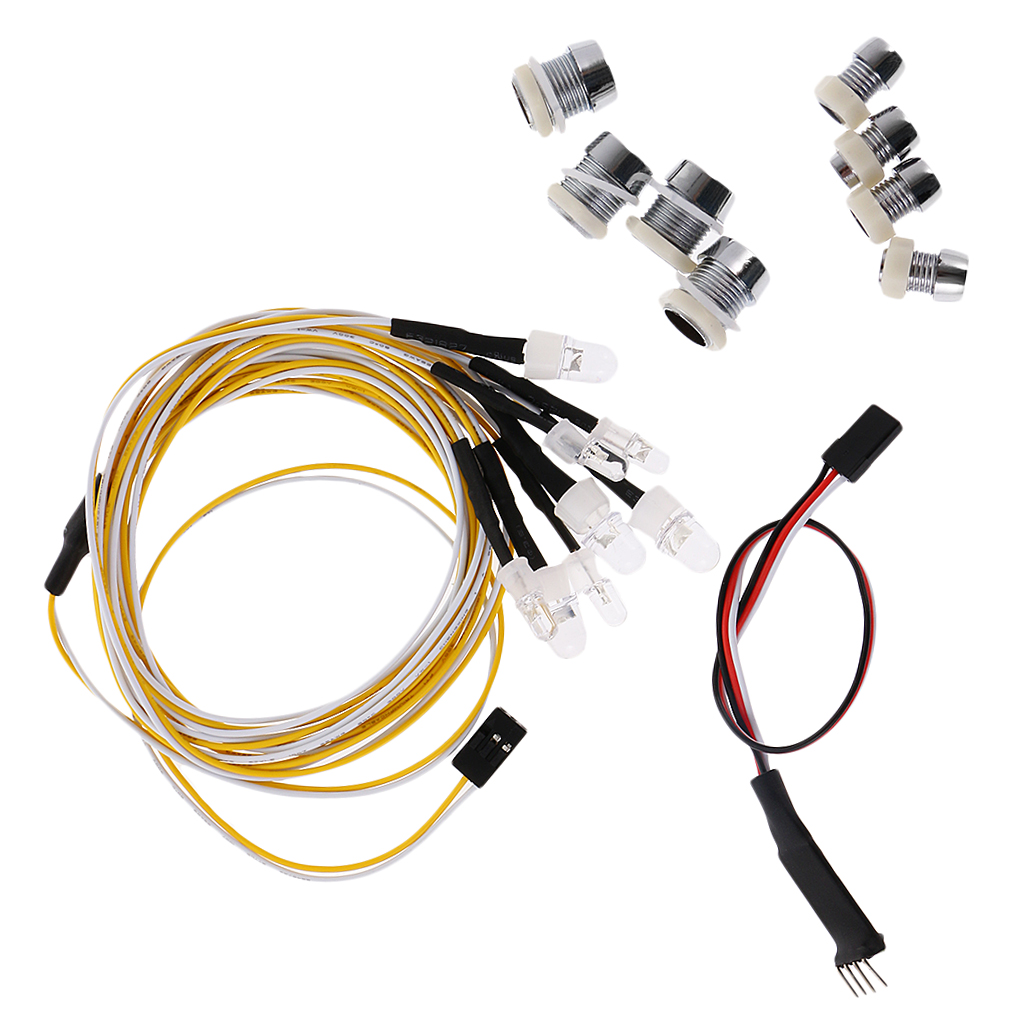 8Pieces LED Lamp with Remote Control Circuit Panel for 1/10 1/8 Traxxas HSP   CC01 Axial SCX10 Car