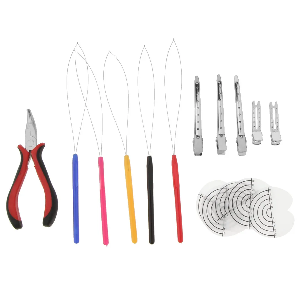 Hair Extensions Pliers Hook Tools for Micro Rings Loop W/ Heat  Clip Fusion Glue Hair Extensions Fusion Heat Tools