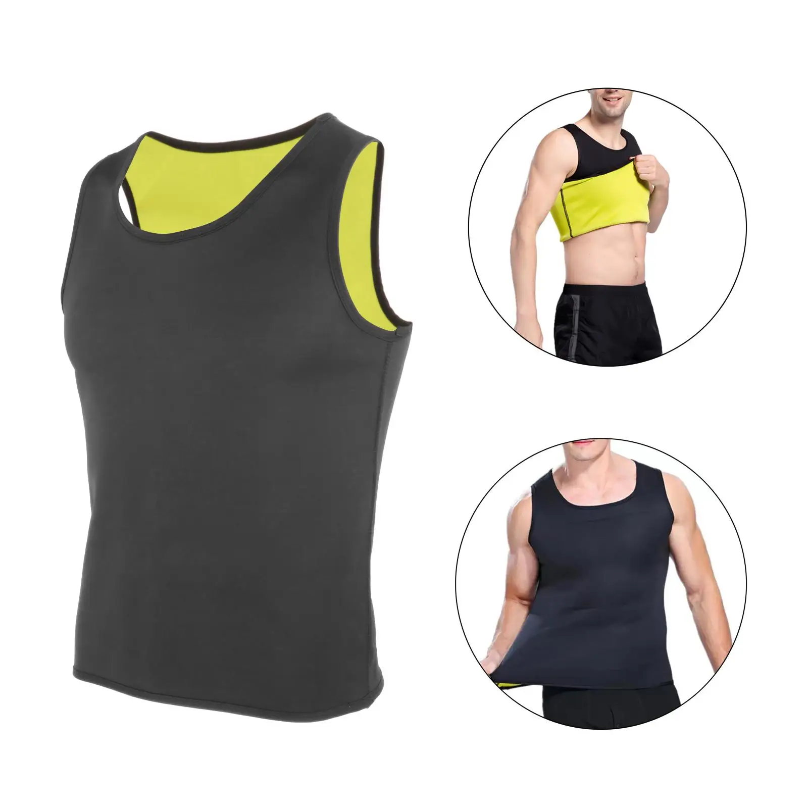 Men Sauna Vest Sweat Tank Top Waist Trainer Slimming Fintness Gym Underwear