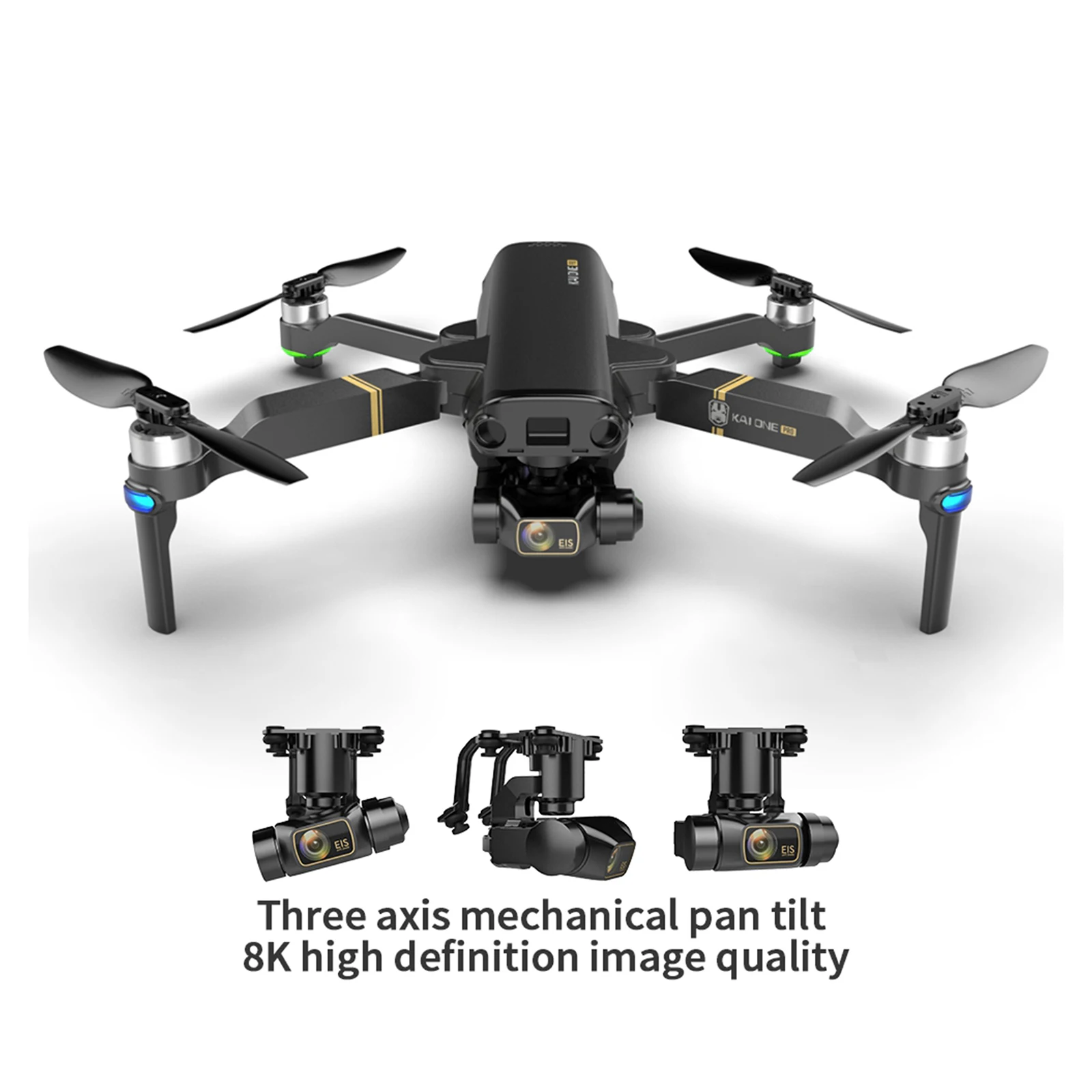 KAI One Pro GPS Drone Foldable FPV RC Quadcopter 3-Axis Gimbal Auto Return Folding RC Drone Quadcopter Aircraft HD Camera