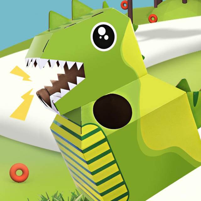 1 pc cartoon dinossauro papelão wearable diy modelo crianças cosplay jogo  de montagem brinquedos - AliExpress