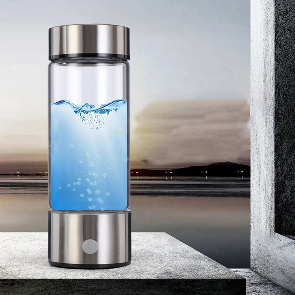Anti-slip Glass Hydrogen Generator Water Bottle 420ml 700-800ppb 1000mAh