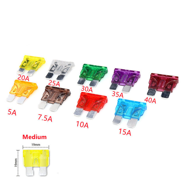 10pcs Car Fuse Mini Medium 5a 7.5a 10a 15a 20a 25a - Aliexpress