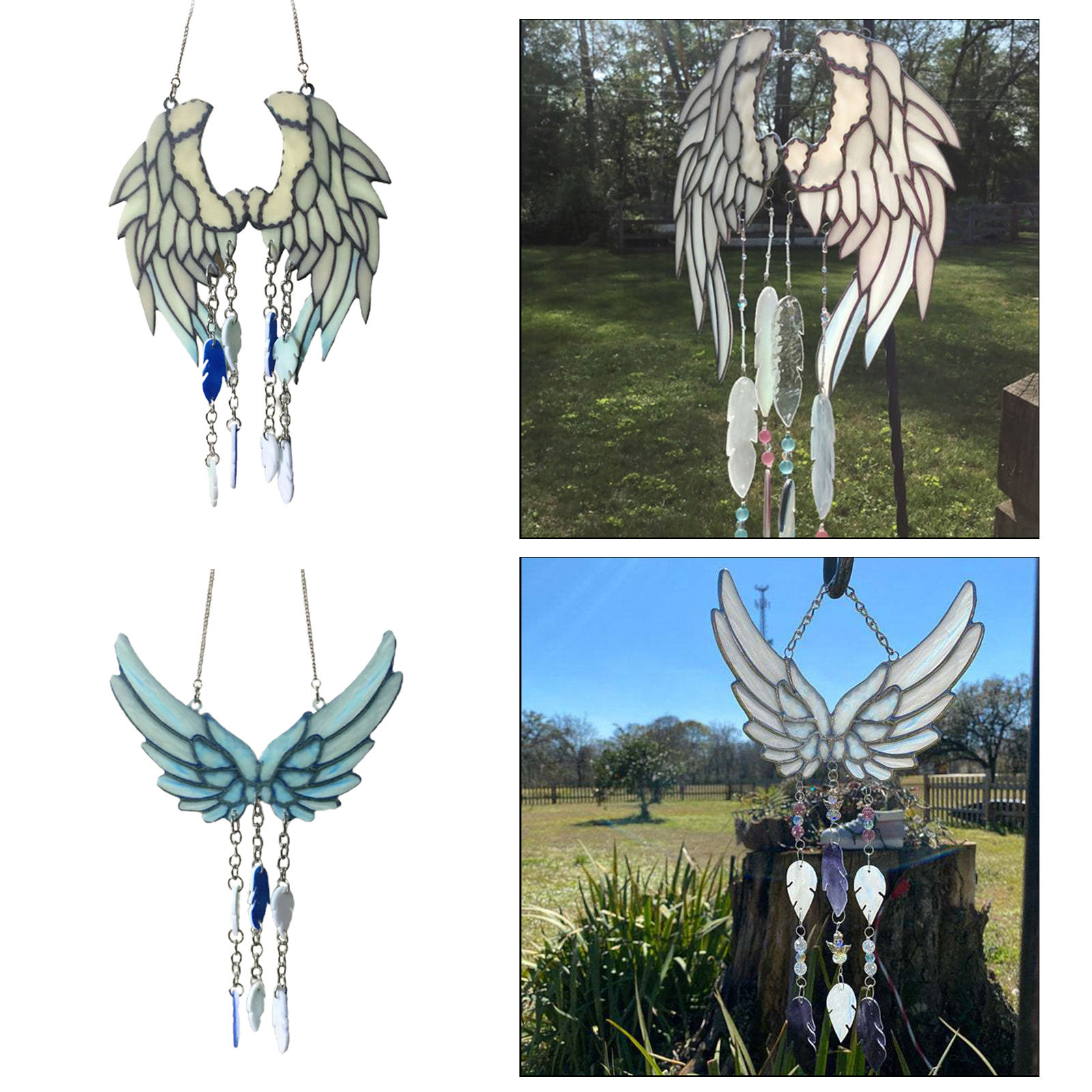 Acrylic Angel Wind Chimes  Pendant Gift Garden Home Porch Window ing Decor Yard Outdoor Decoration