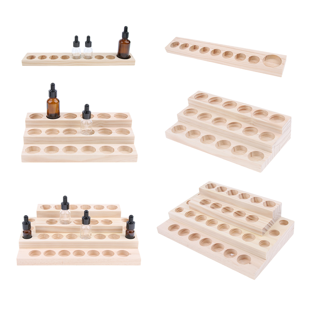 Aromatherapy Essential Oil Display Storage Organizer Rack Stand Holder Wood