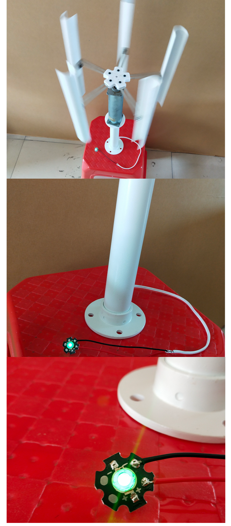 Folhas de Produção Ciência e Educação Eixo Vertical Turbina Eólica Modelo Miniatura Brinquedo Cinco Moinho Vento Diy brinquedo cinco folhas de produção, ciência e educação moinho vento