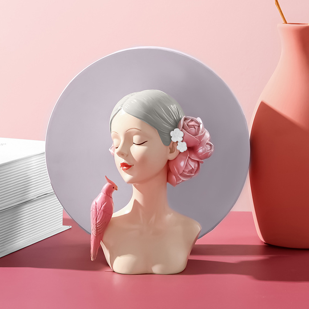 Girls Figurine Resin Character Sculpture Contemporary Home Office Decor Flower Girls Statue