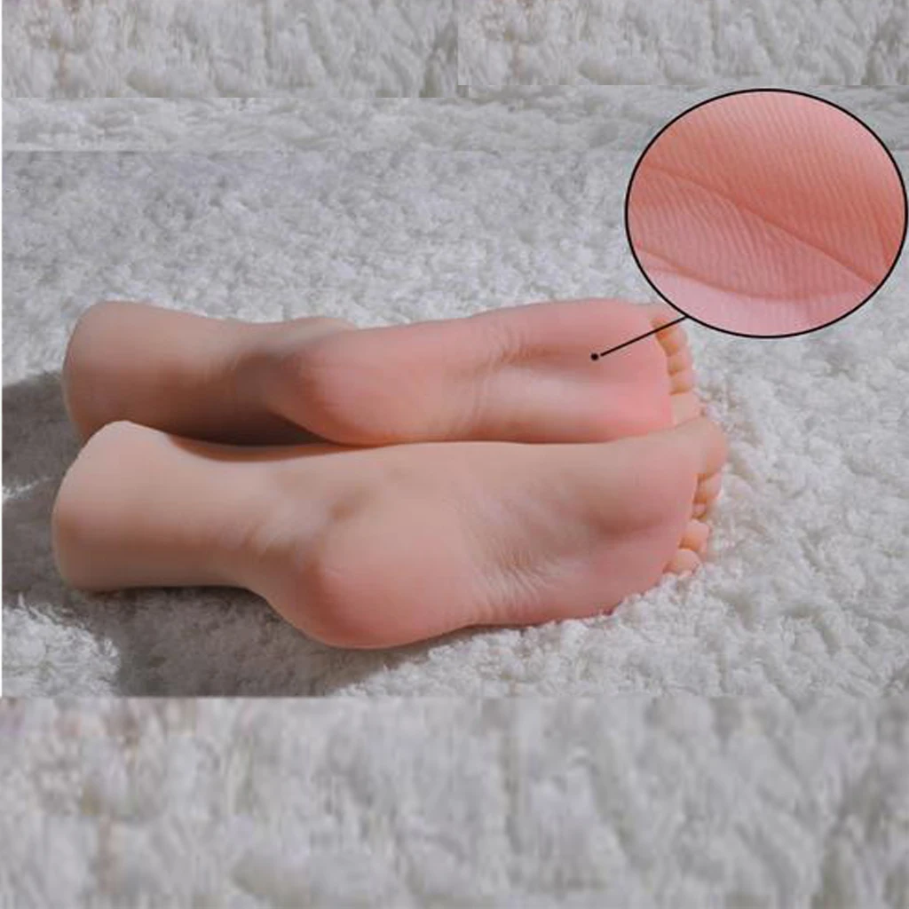 2Pcs Lifelike Silicone Female Legs Feet Mannequin Shoes Socks Display Model