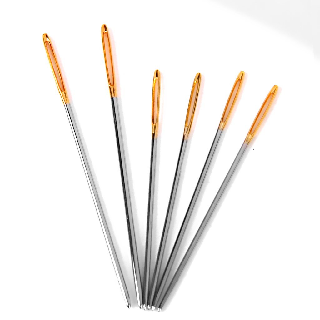 6pcs Gold Eye Large Eye Needles Embroidery Tapestry Hand Sewing Needle
