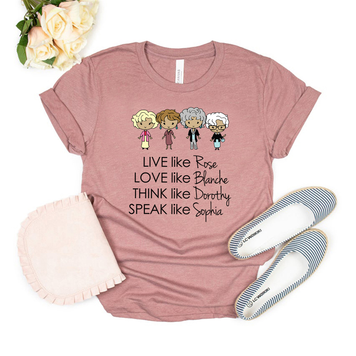Stay Golden Shirt Golden Girls T-Shirt Niedliche Cartoon-Grafik-T-Shirts Retro 80er-Jahre-TV-Shows Tops Sommer Lässige Kawaii Damenbekleidung – Detail 12