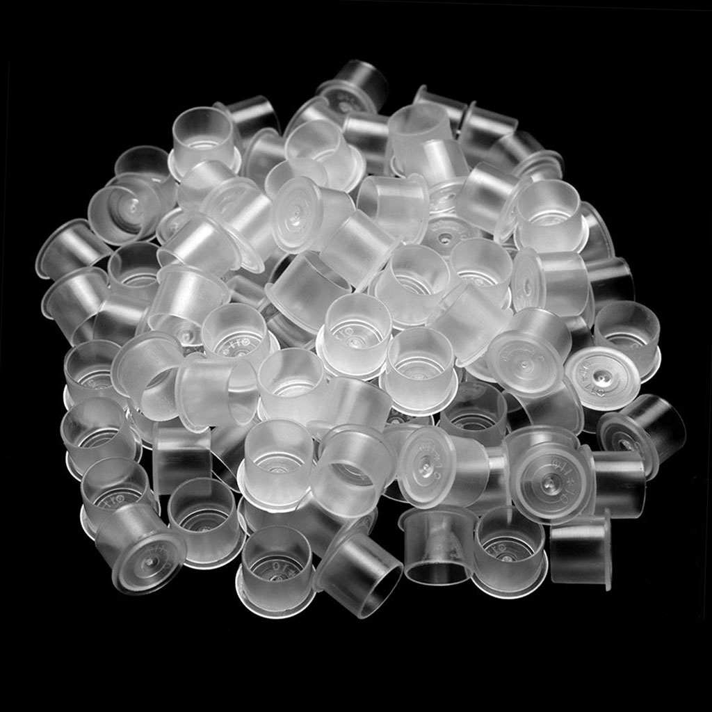 Disposable Lot Tattoo Ink Caps Cups Pigment Holder Caps with Cup Base 500pcs