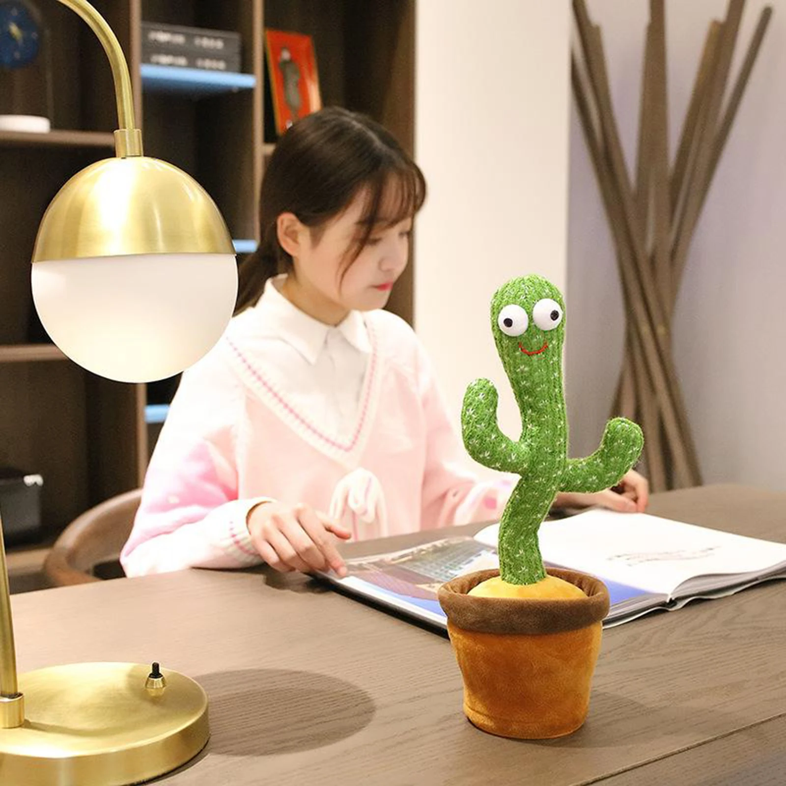 Dancing Cactus Toy with 120 Vietnamese Songs Kids Decoration Art Charging Dancing Toy Decor Recording Parrot Kids Gift