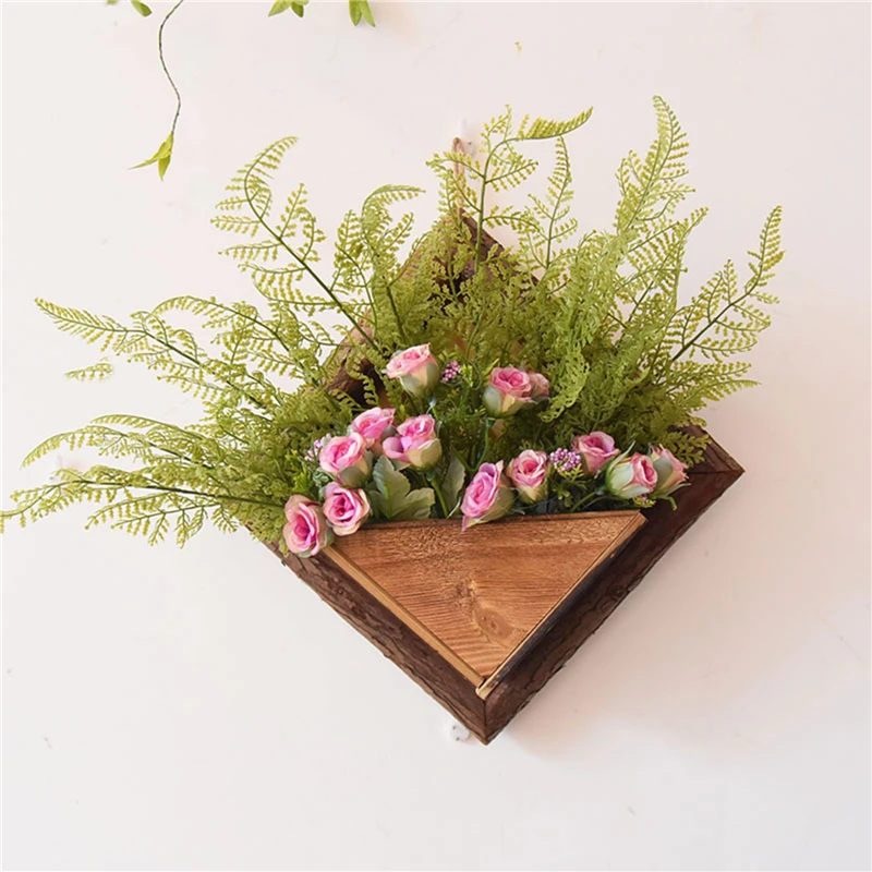 Wall-mounted Wood Flowerpot