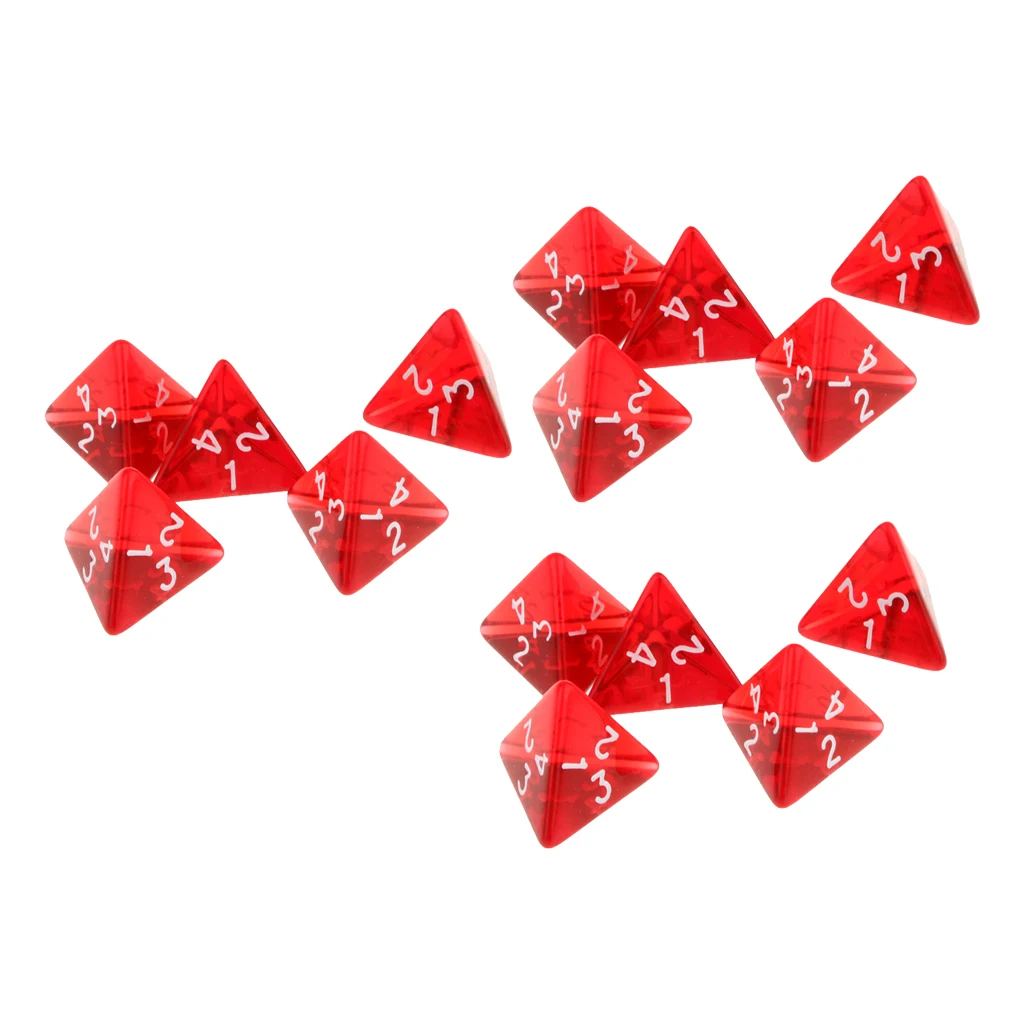 Pack of 15 Dice Set Dnd Dice for  Board Game Red Acrylic