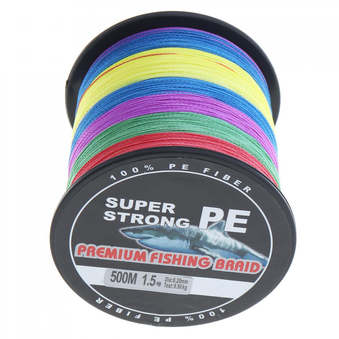 Linha de Pesca Corda de Pesca Multicolorido Super Forte Fios Tece pe Trançado Multifilamento 500m 4 8 Linha de pesca 500m multicolorido super forte