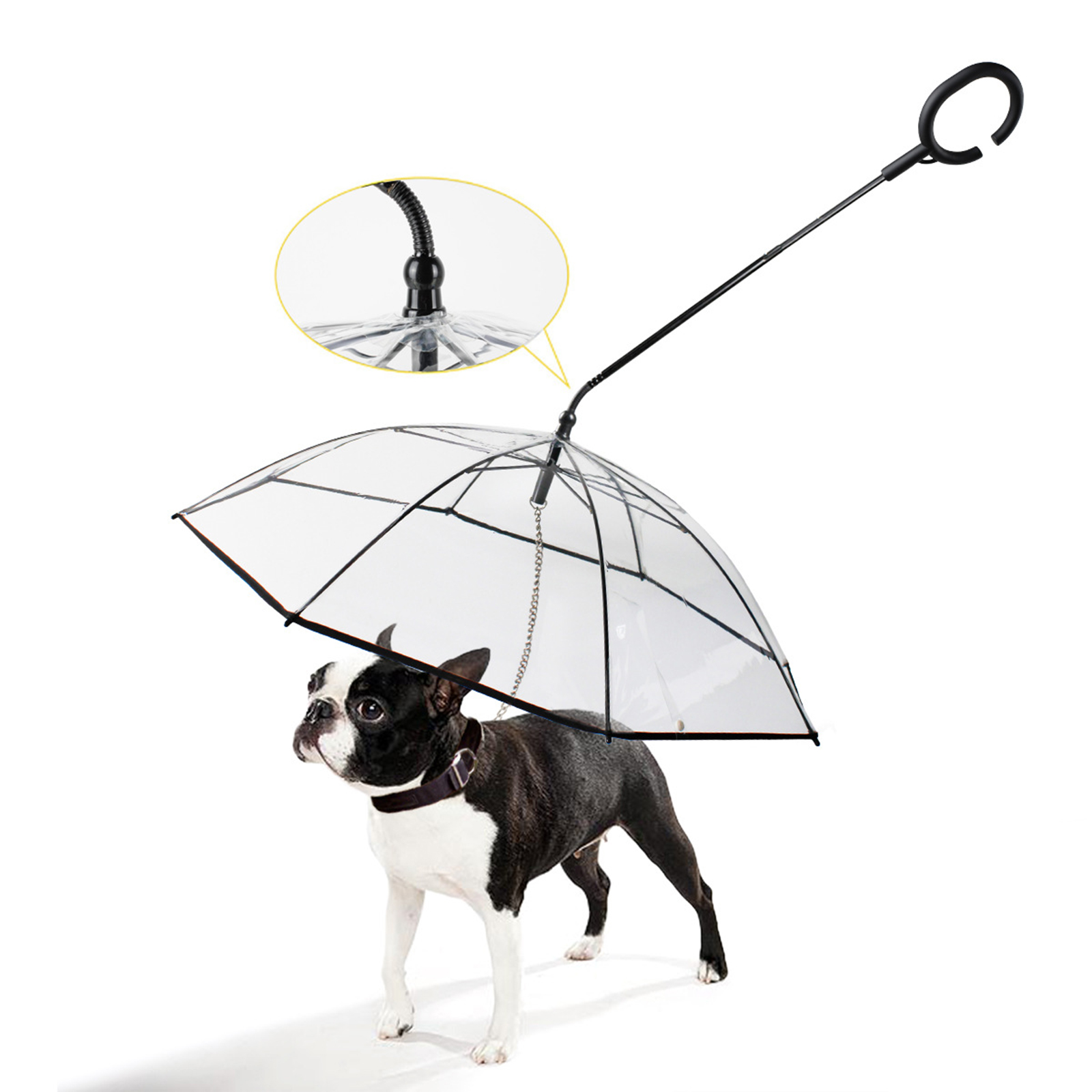 Dog Umbrella with Leash Pet Outdoor Rainproof Supplies, diameter 70cm
