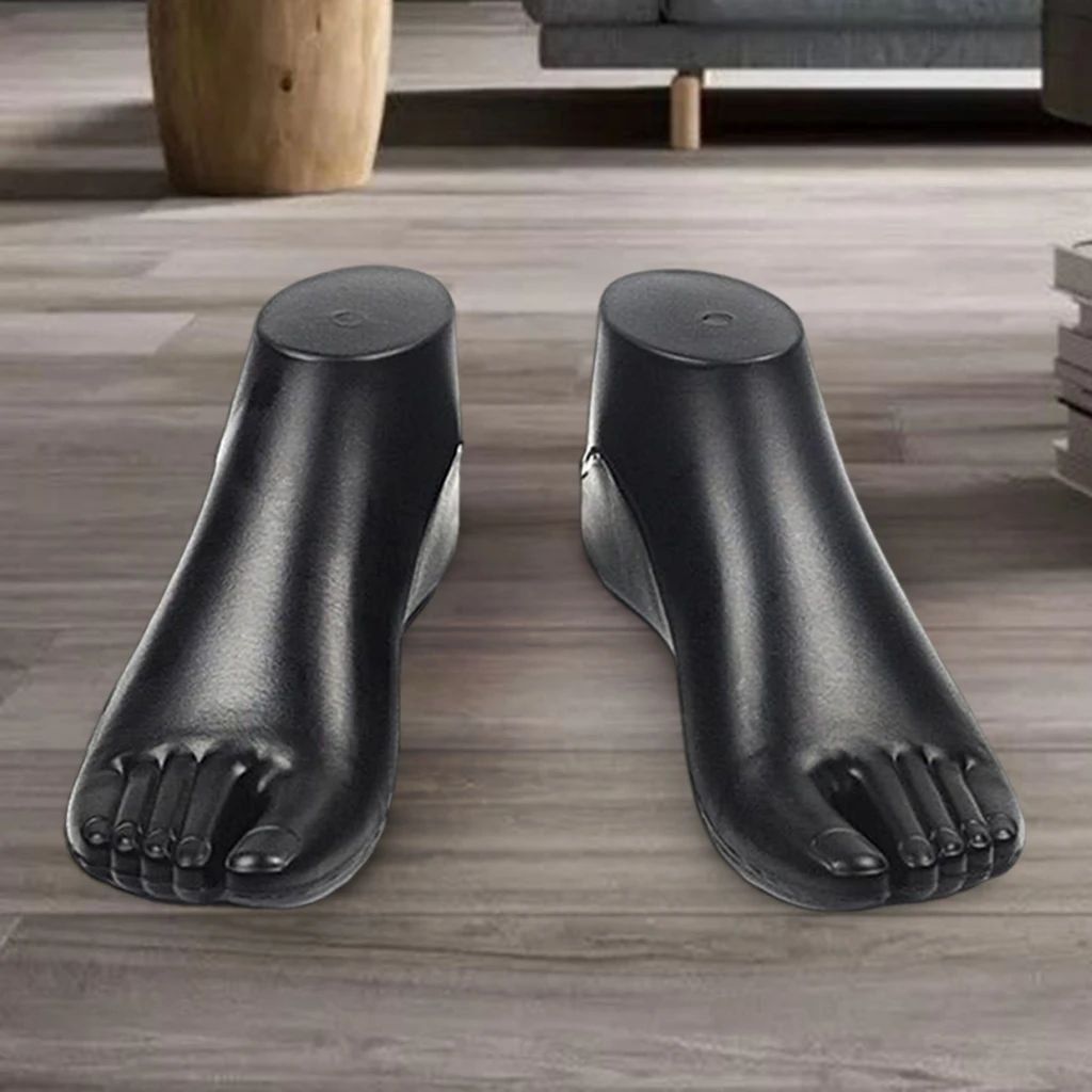 1 Pair Female Feet Mannequin Model For Foot Thong Style Sandal Shoe Sock Display Black