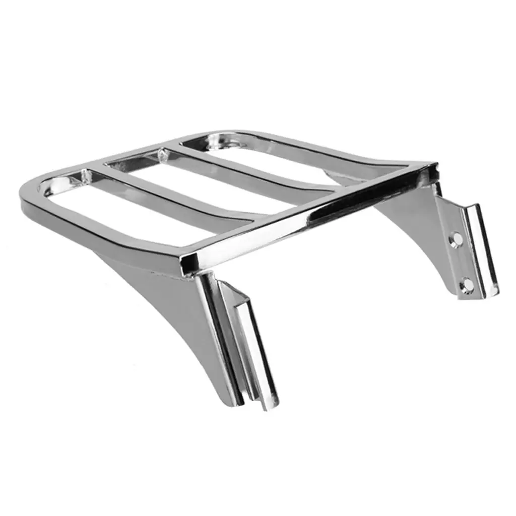 Chrome Motorcycle Trunk Tail Box Luggage Case Top Rack for  