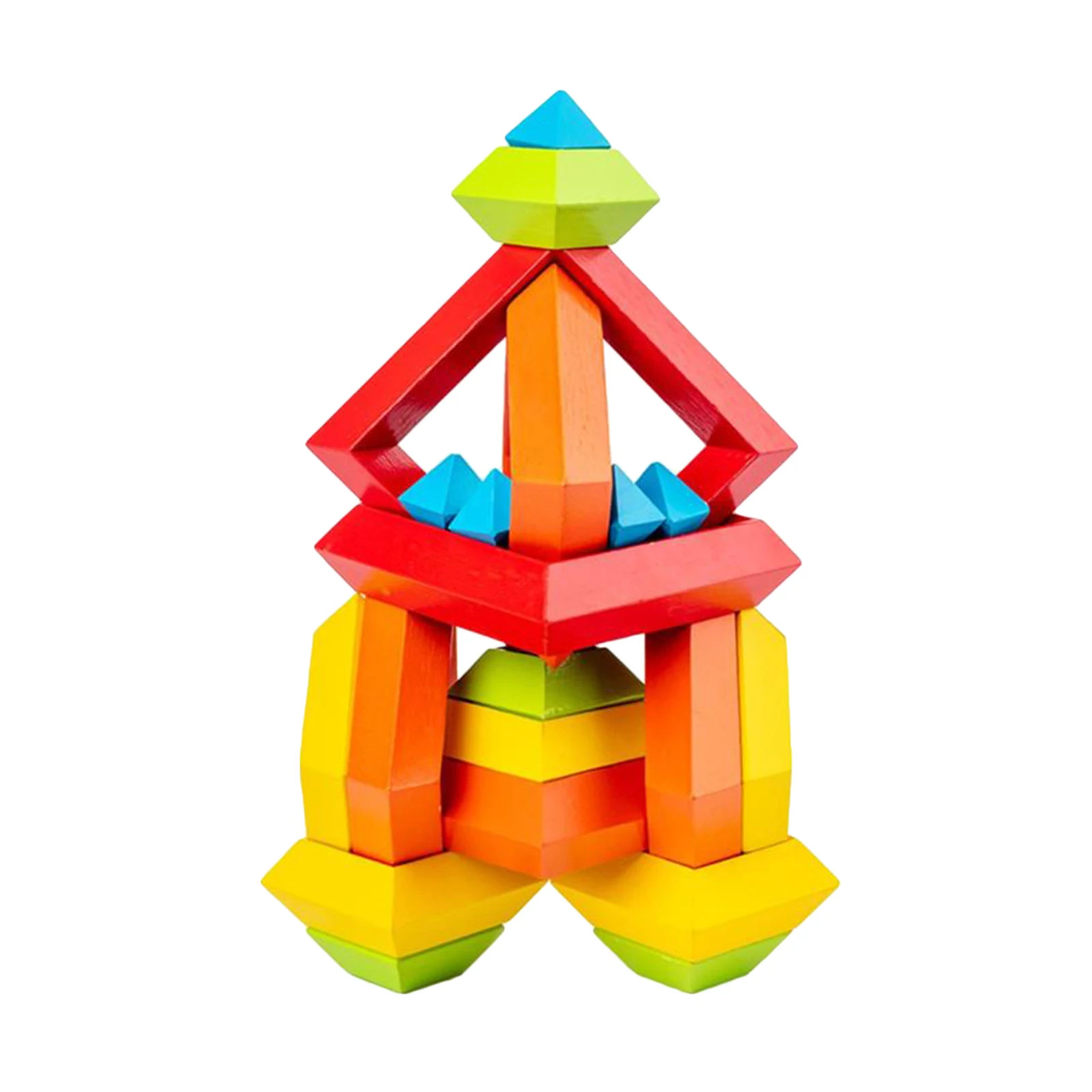  Wood Pyramid Rainbow Block Preschool Educational Toys Gifts for Kids