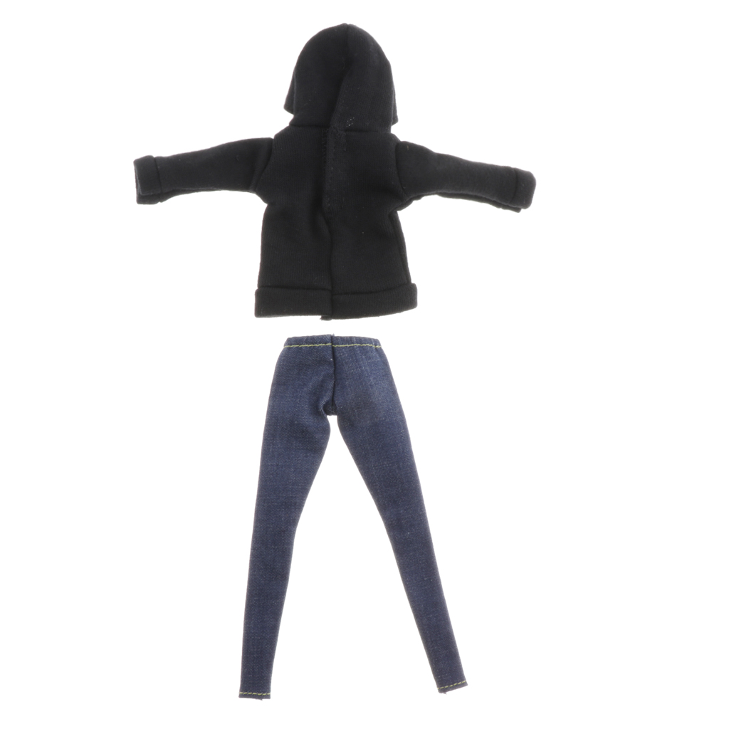 Cute BJD Clothing Hoodie & Jeans Pants for 1/6 Blythe Dollfie Outfits Accs