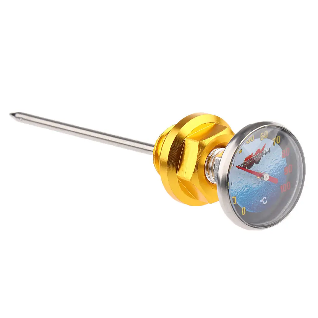 14.5cm Motorcycle Oil Tank Dipstick with Temperature Gauge for Scooter ATV Convenient to use great helper for motorcycle / car