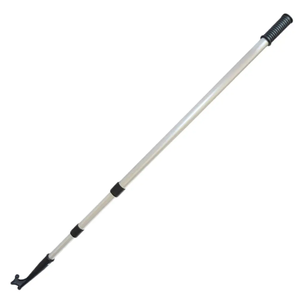 Telescopic Boat Hook Floating, Heavy-Duty Rust-Resistant Aluminum Double Grip 3-Stage Pole (3.5-Feet to 7.6-Feet)