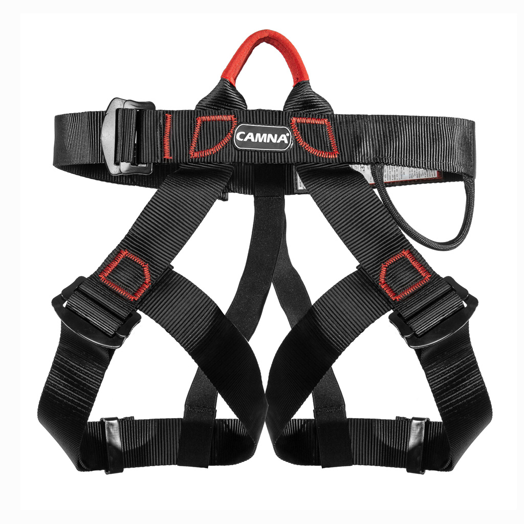 2xClimbing Harness Safety Belt Tree Climbing Rappelling Equip Black