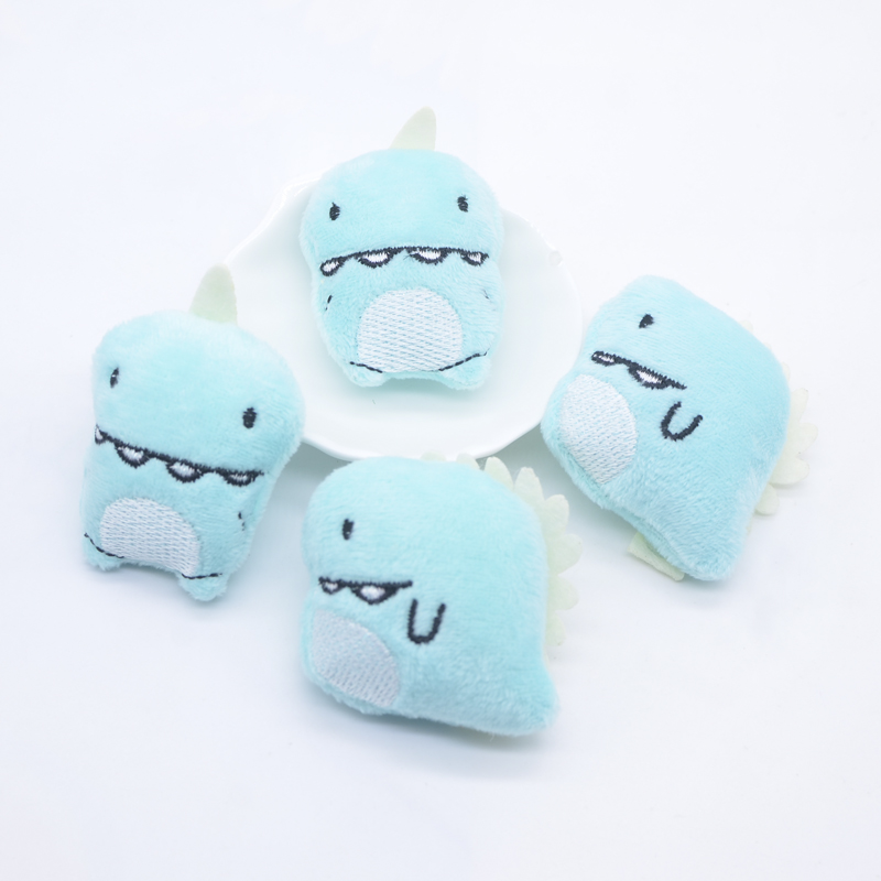 8 Stück Baumwoll-Dinosaurier-gefüllte Plüsch-Applikationen für handgefertigte Kleidung, Hut, Nähen, Patches, DIY-Kopfbedeckung, Clips, Schleife, Dekor-Zubehör – Detail 1