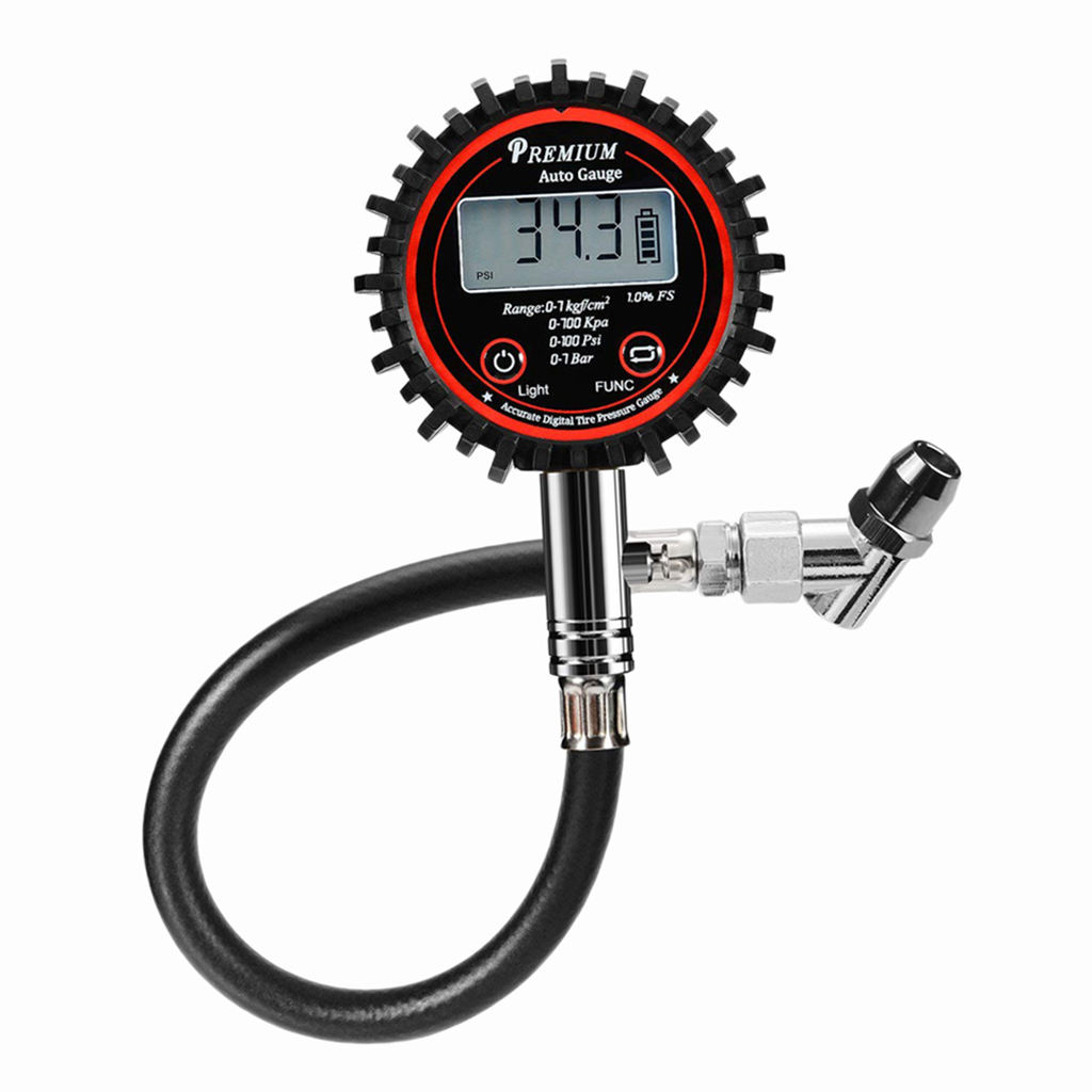 High Accuracy 100 PSI LCD Digital Tire Air Pressure Guage for Car Bike